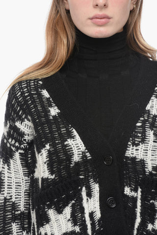 RED Cardigan with Contrasting All-Over Embroideries