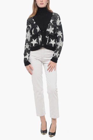 RED Cardigan with Contrasting All-Over Embroideries