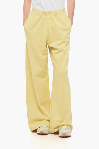 Brushed Cotton Wide-Leg Joggers with Patch Logo