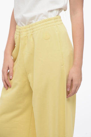 Brushed Cotton Wide-Leg Joggers with Patch Logo