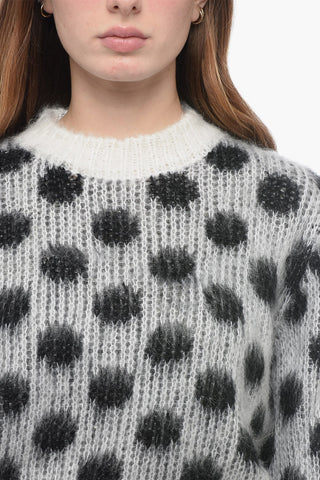 FUZZY WUZZY MOHAIR Maglia Fuzzy con Fantasia a Pois