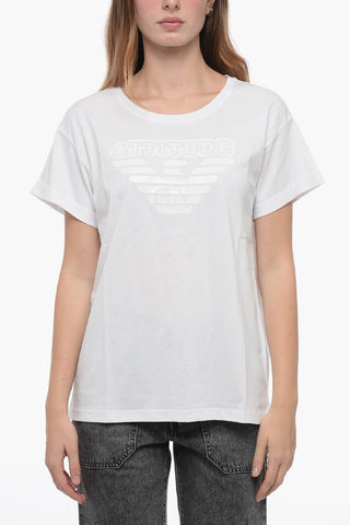 EMPORIO Crew Neck ATTITUDE T-Shirt with Ton sur Ton Logo