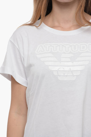 EMPORIO Crew Neck ATTITUDE T-Shirt with Ton sur Ton Logo