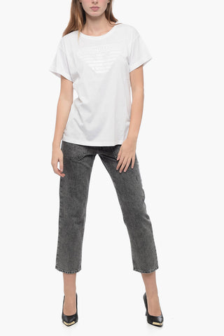 EMPORIO Crew Neck ATTITUDE T-Shirt with Ton sur Ton Logo