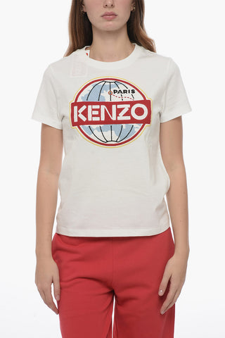 Crew Neck LE MONDE T-Shirt with Front Embroidery