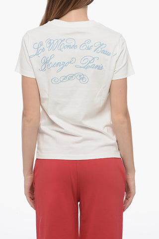 Crew Neck LE MONDE T-Shirt with Front Embroidery