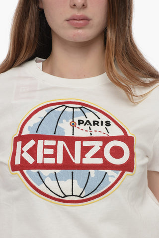 Crew Neck LE MONDE T-Shirt with Front Embroidery