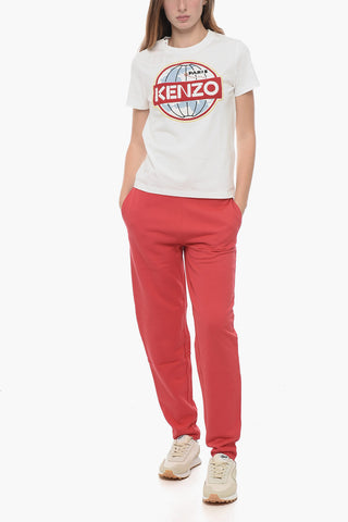 Crew Neck LE MONDE T-Shirt with Front Embroidery