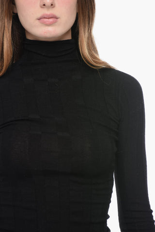 Maglia PISANO a Coste con Collo Alto