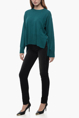 Cashmere WAM Sweater with Asymmetric Hem
