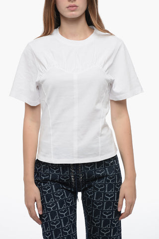 Corset Desinged T-Shirt with Draped Detail