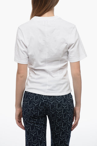 Corset Desinged T-Shirt with Draped Detail