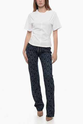 Corset Desinged T-Shirt with Draped Detail