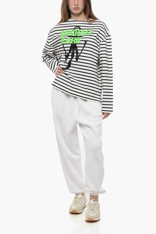 JW ANDERSON x MICHAEL CLARK Striped Sweatshirt with Flocked Print