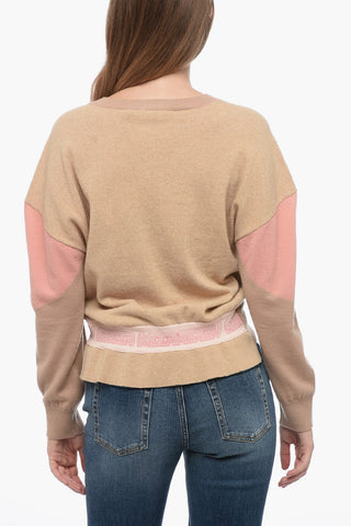 Asymmetric Sweater with Logoed Elastic Band