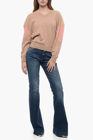 Asymmetric Sweater with Logoed Elastic Band