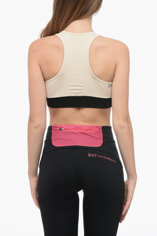EMPORIO EA7 VENTUS Two-Tone Active Crop Top with Removable Inserts