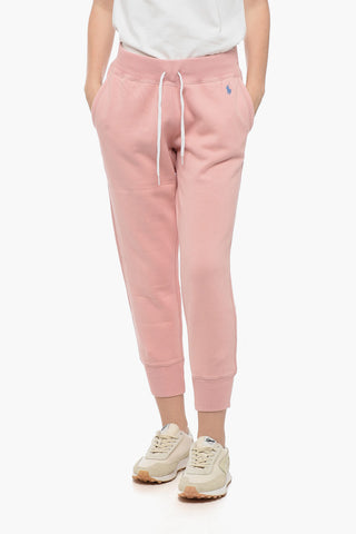 Fleece Cotton Blend Sweatpants with Cuffs