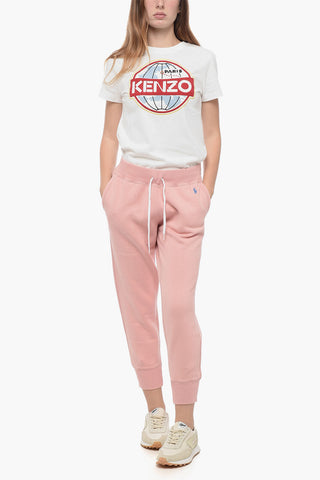 Fleece Cotton Blend Sweatpants with Cuffs