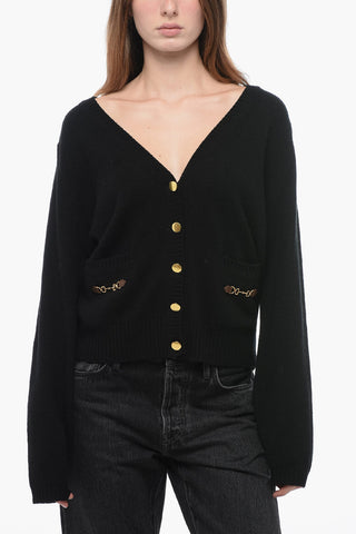 Cashmere Cardigan with Clips