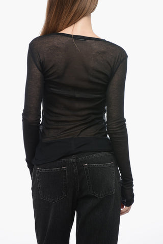 Blended Silk Top with Sheer Effect