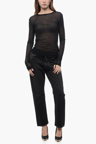 Blended Silk Top with Sheer Effect
