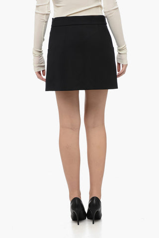 Wool LILIUXY Miniskirt with Decorative Buttons