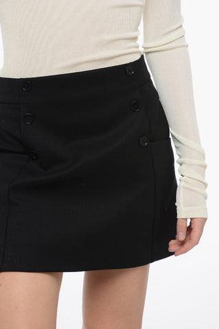 Wool LILIUXY Miniskirt with Decorative Buttons