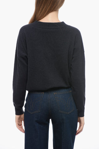 Relaxed Fit Sweater with V Neck
