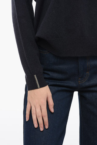 Relaxed Fit Sweater with V Neck