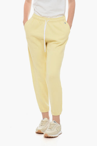 Fleece Cotton Blend Sweatpants with Cuffs