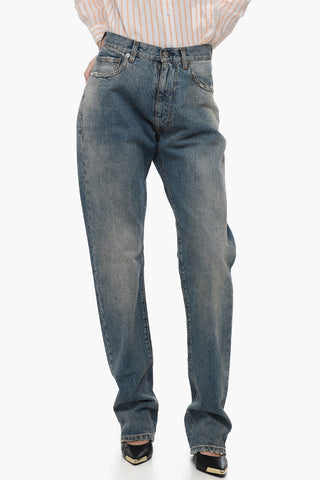 MM1 High-waisted Distressed Denims