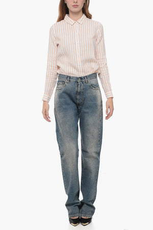 MM1 Distressed High-Waist Jeans