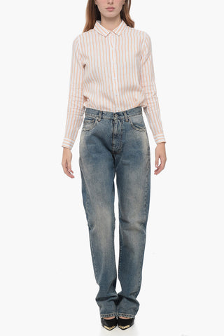 MM1 High-waisted Distressed Denims