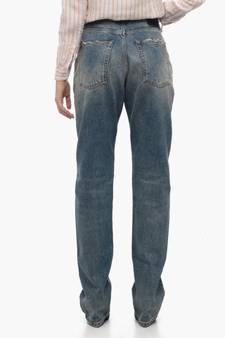 MM1 High-waisted Distressed Denims