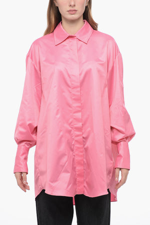 Gefüttertes Oversized-Hemd mit Maxi-Manschetten