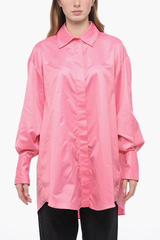 Gefüttertes Oversized-Hemd mit Maxi-Manschetten