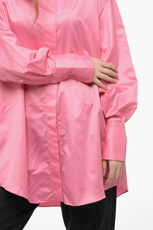 Gefüttertes Oversized-Hemd mit Maxi-Manschetten
