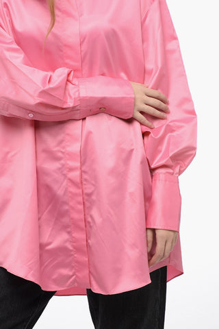 Gefüttertes Oversized-Hemd mit Maxi-Manschetten