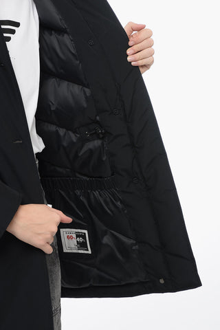 Piumino in Tinta Unita con Bordo Staccabile in Vera Pelliccia