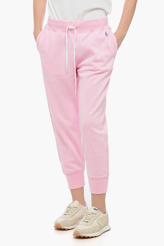 Joggers in Misto Cotone Felpato con Polsini