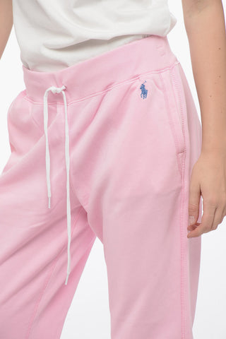 Joggers in Misto Cotone Felpato con Polsini