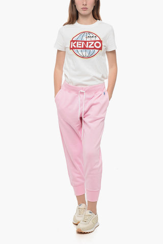 Joggers in Misto Cotone Felpato con Polsini