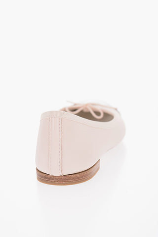 Leather FLORA Ballet Flats with Patent Toe