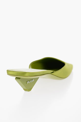 Mules in Satin con Punta Quadrata 