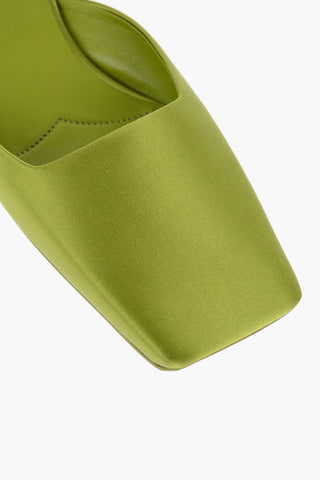 Mules in Satin con Punta Quadrata 