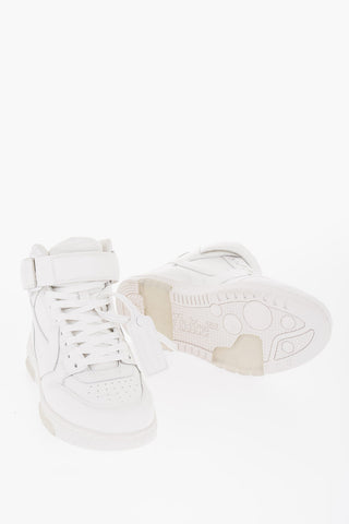 Solid Color Leather OUT OF OFFICE High-Top Sneakers