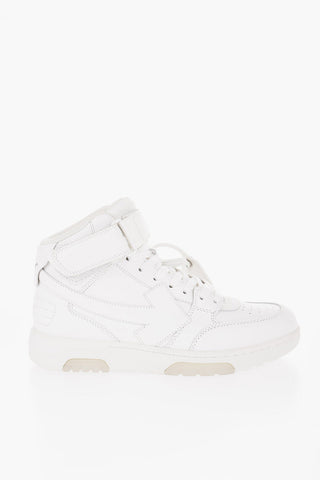 Solid Color Leather OUT OF OFFICE High-Top Sneakers