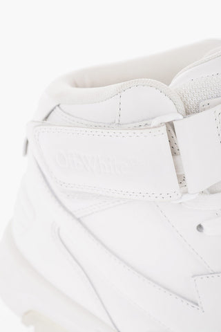 Solid Color Leather OUT OF OFFICE High-Top Sneakers
