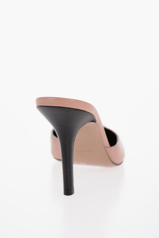 Leather ASHLEY Mules with Crocodile Effect Toe Heel 10cm